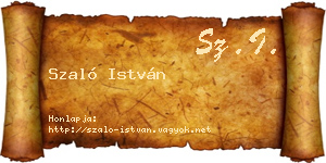 Szaló István névjegykártya